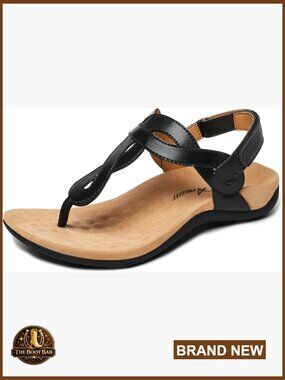 Women's Orthopedic Arch Support Sandals T-Strap Casual Flat Comfort